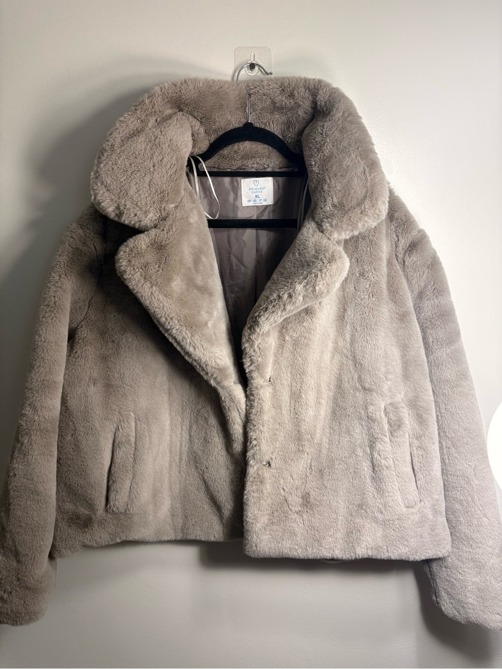 Primark Beige Taupe Teddy Faux Fur Jacket